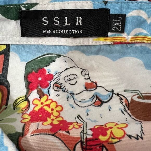 SSLR Men's Santa Claus Party Tropical Ugly Hawaiian Christmas Shirts - Picture 5 of 11